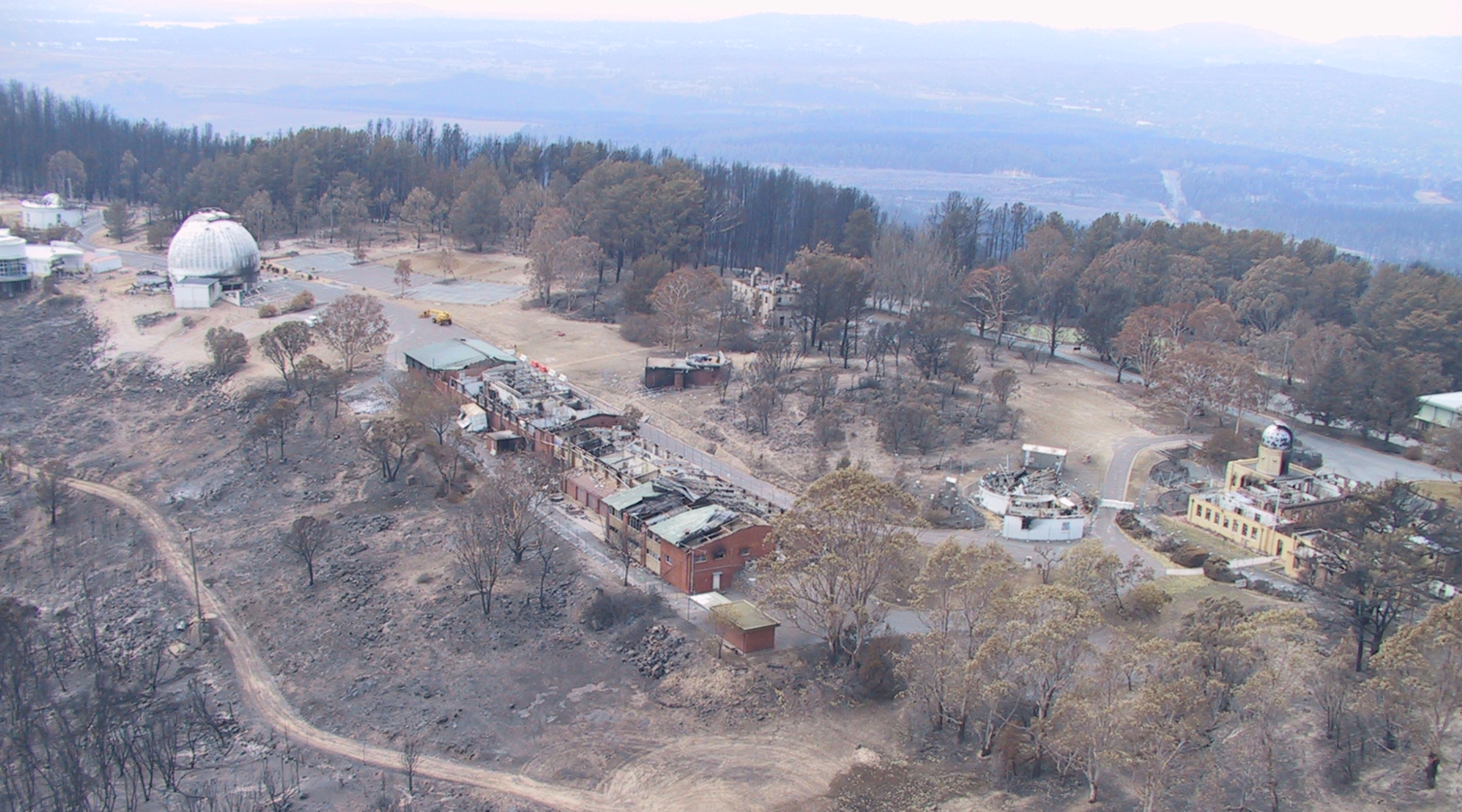 Burnt landscape after bushfire